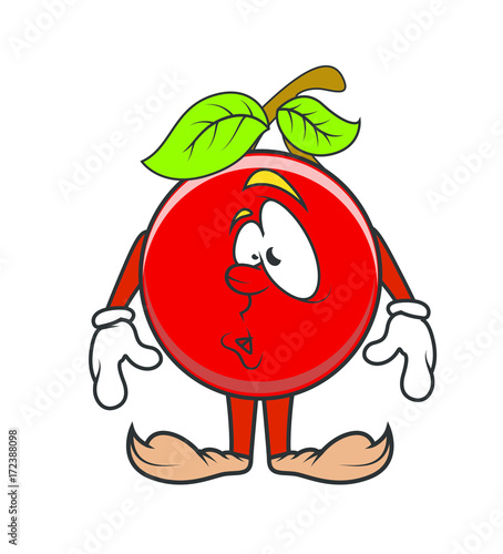 Scared Cartoon Cherry Vector