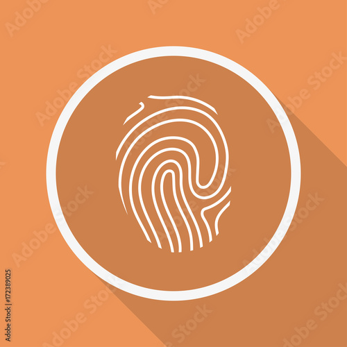 Runder Button mit Schatten - Fingerabdruck - ID