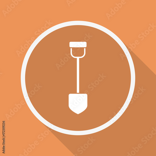 Runder Button mit Schatten - Schaufel