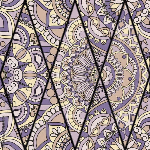 Wallpaper Mural Seamless pattern. Vintage decorative elements. Hand drawn background. Islam, Arabic, Indian, ottoman motifs. Perfect for printing on fabric or paper. Torontodigital.ca