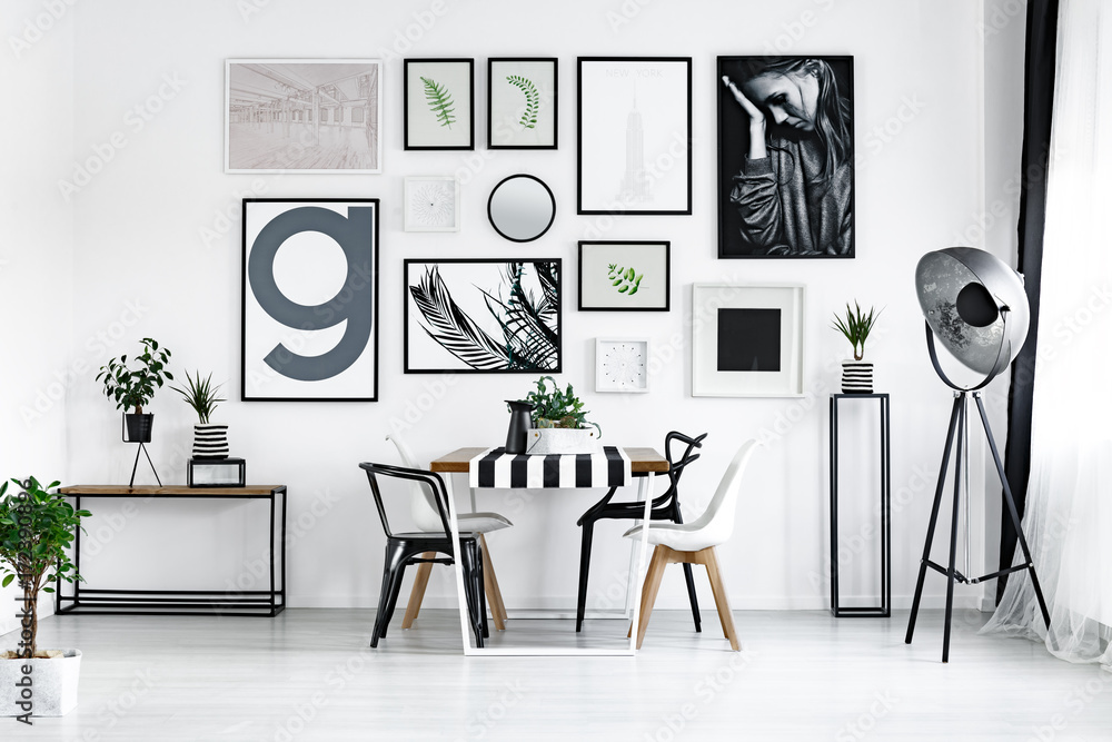 Fototapeta premium Table with modern chairs
