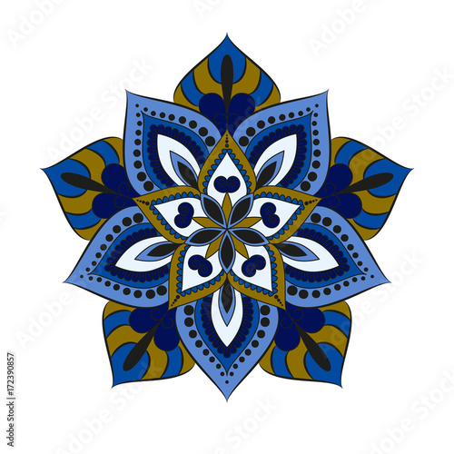 Flower Mandalas. Vintage decorative elements. Oriental pattern, vector illustration. Islam, Arabic, Indian, turkish, pakistan, chinese, ottoman motifs