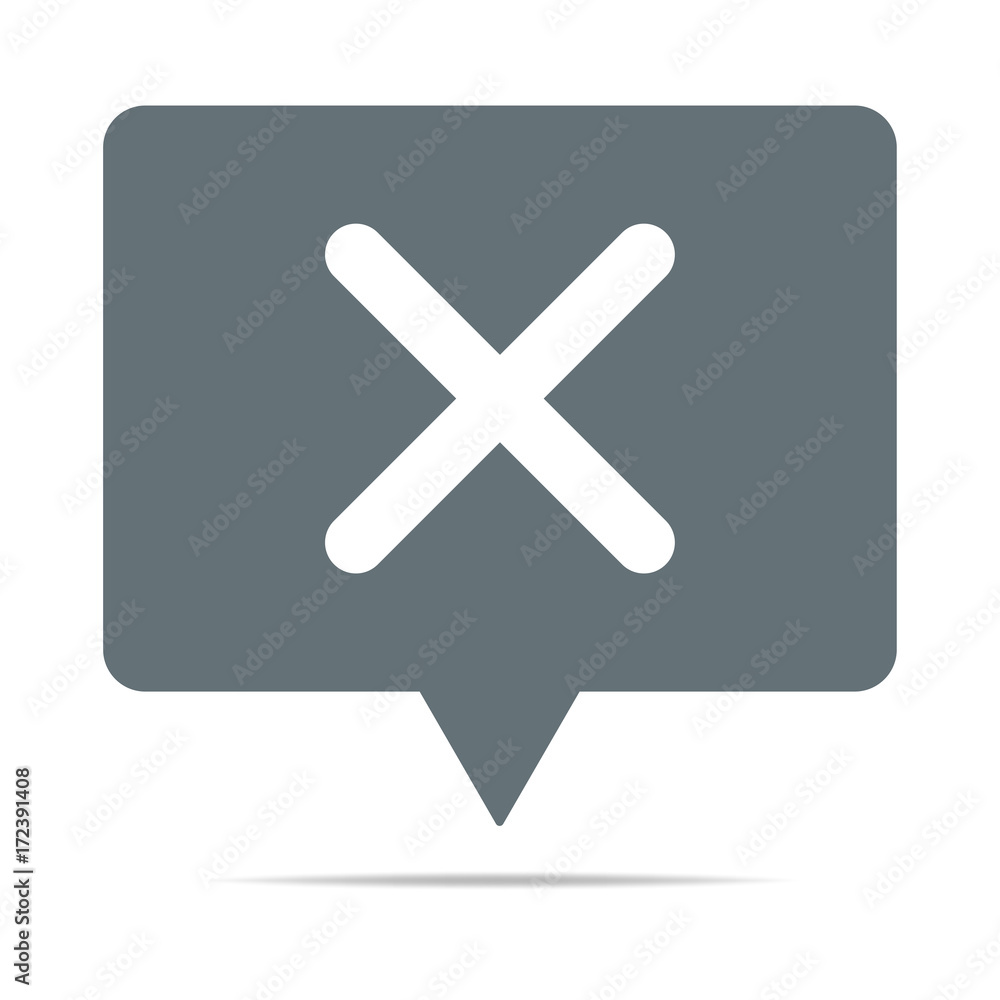 Obraz premium Graue Sprechblase mit Kreuz