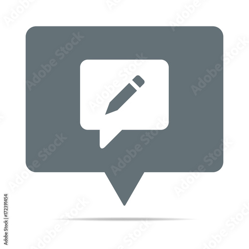 Graue Sprechblase mit Sprechblase - Stift