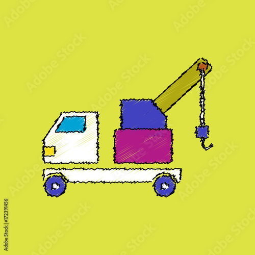 flat shading style icon evacuator silhouette