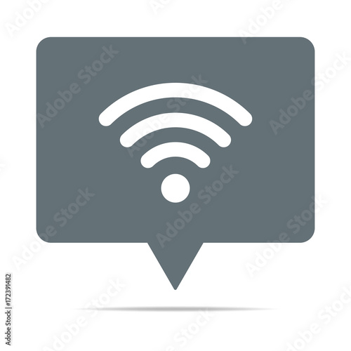 Graue Sprechblase mit WLAN