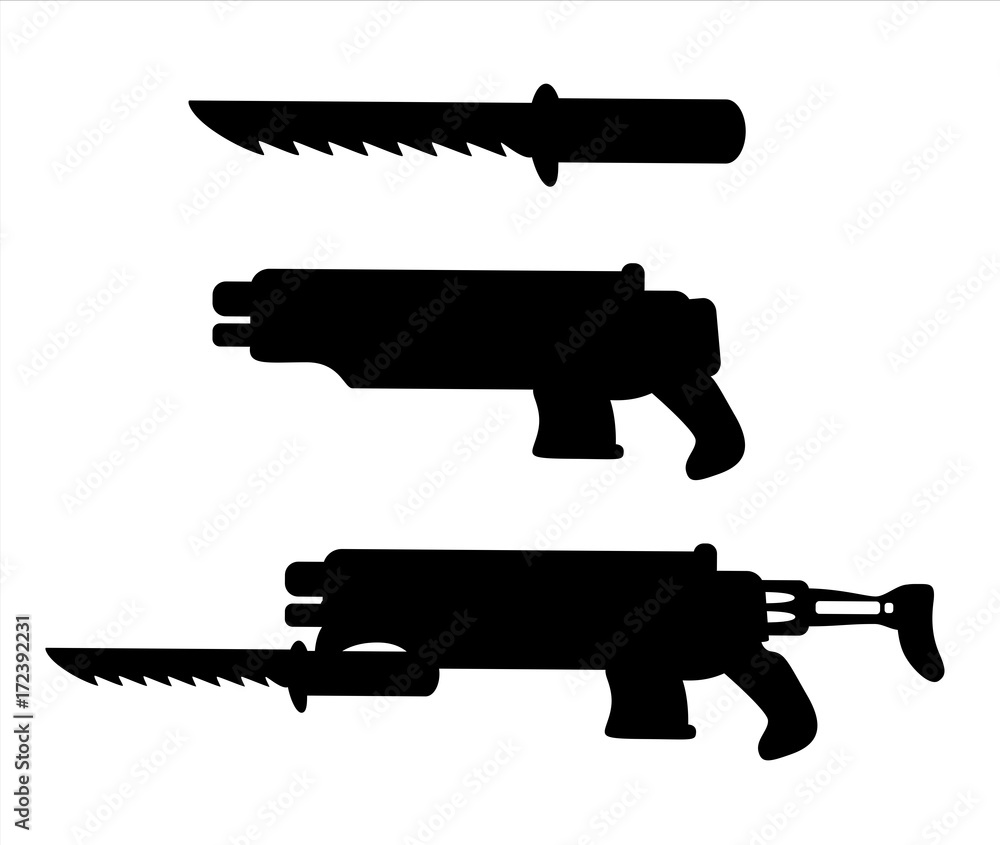 Weapons Vector Shapes - clip-art vector illustration