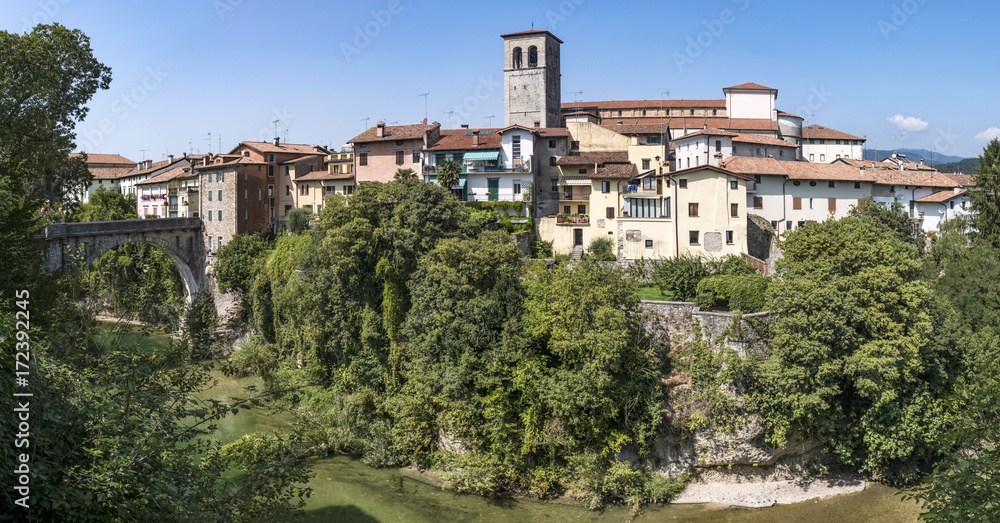 Cividale del Friuli with devils bridge and the cathedral in Italy