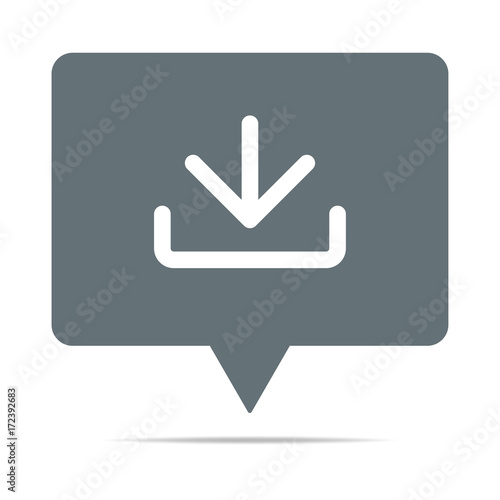 Graue Sprechblase mit Download