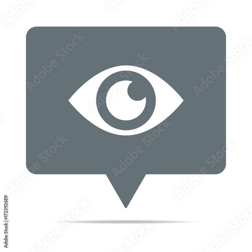 Graue Sprechblase mit Auge