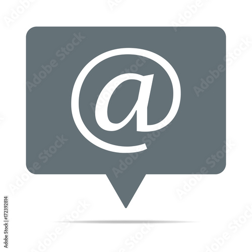 Graue Sprechblase mit At