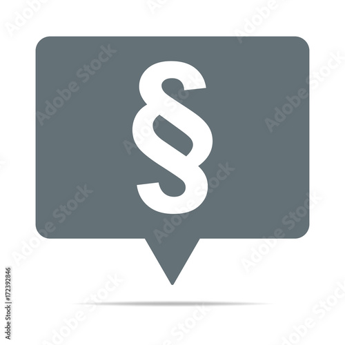 Graue Sprechblase mit Paragraph - Symbol