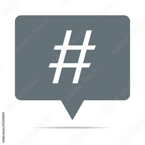 Graue Sprechblase mit Raute