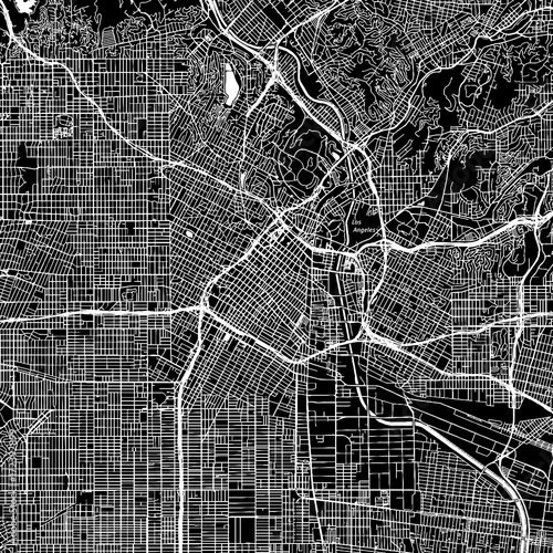 Los Angeles, California. Downtown vector map.