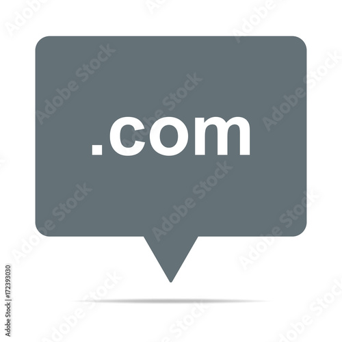 Graue Sprechblase mit .com