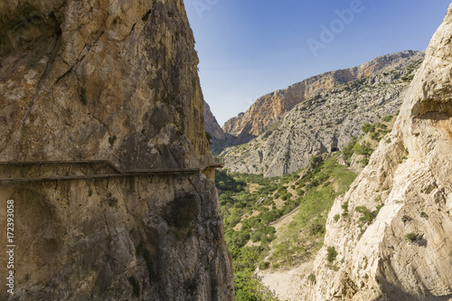 Caminito del Rey mountain hiking trail. Malaga province. Spain
