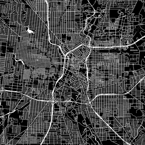 San Antonio, Texas. Downtown vector map.