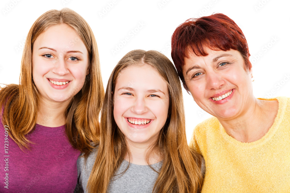 Happy mother with daughters Happy mother with daughters