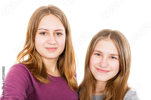 Happy young sisters