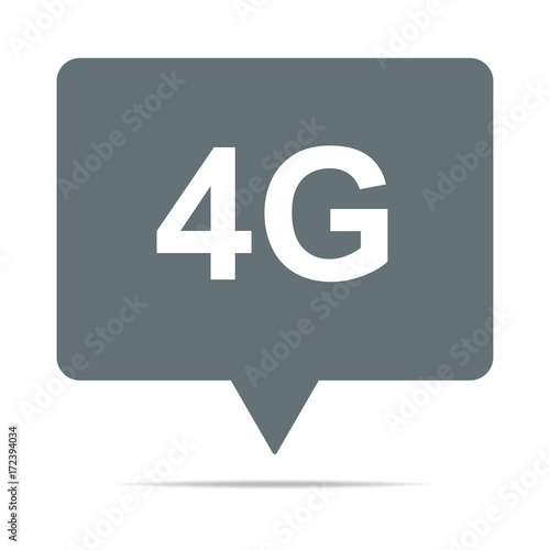 Graue Sprechblase mit 4G