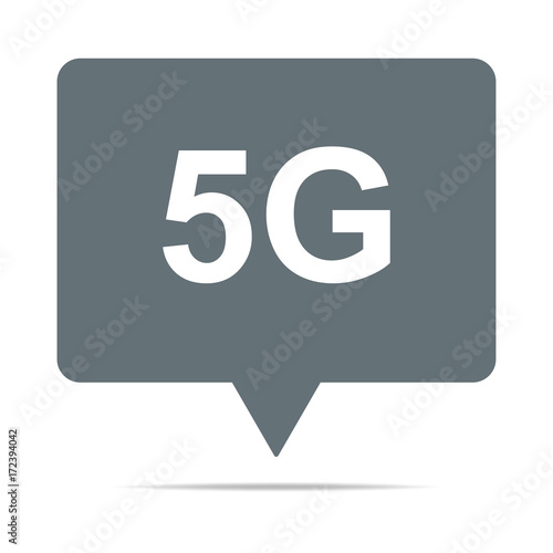 Graue Sprechblase mit 5G