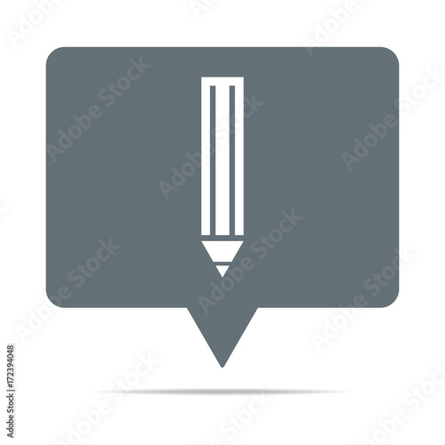 Graue Sprechblase mit Stift