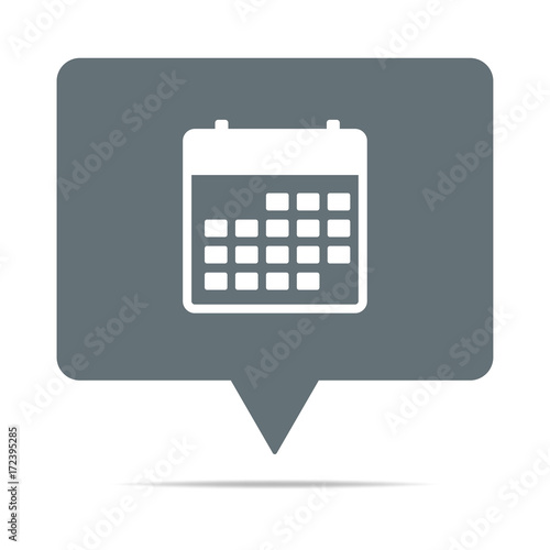 Graue Sprechblase mit Kalender