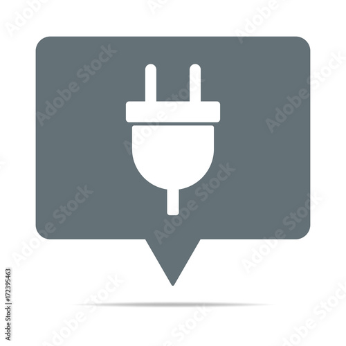 Graue Sprechblase mit Stecker
