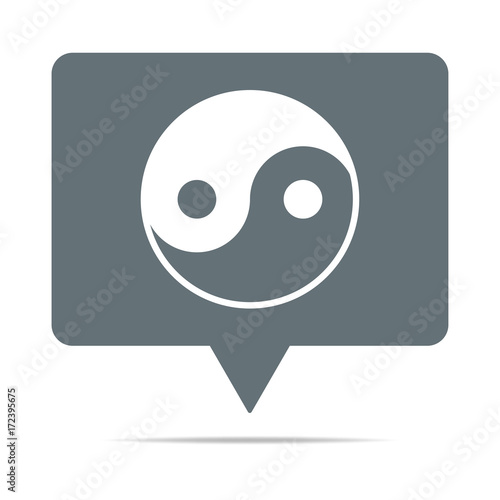 Graue Sprechblase mit Yin Yang