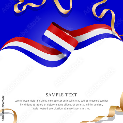 Abstract background flag. Background flag ribbon for liberty, national event, celebration, brochure, slide show, and general election. Abstract color background Netherlands flag ribbon vector.