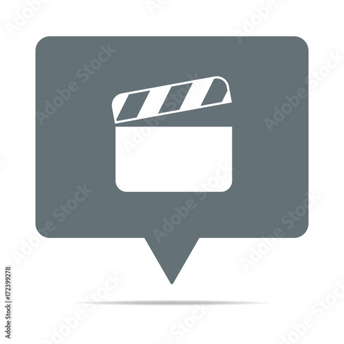 Graue Sprechblase mit Drehklappe