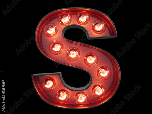 Light bulb alphabet character S font