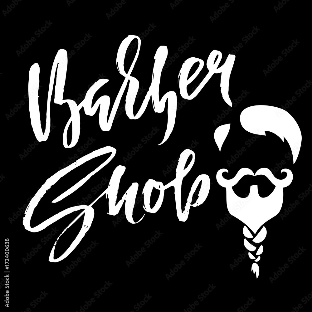 Gentlmens barber shop hand written lettering. Typography poster. Calligraphy banner. Vector illustration. Gentlmens barber shop hand written lettering. Typography poster. Calligraphy banner. Vector illustration.