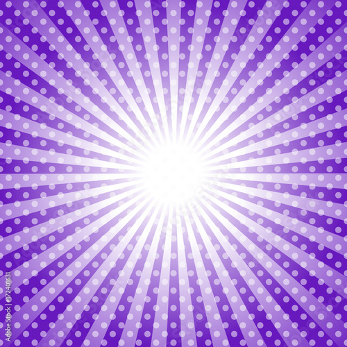 Pop Art template, Retro sunburst ray in vintage style