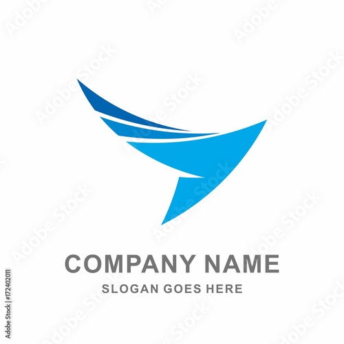 Geometric Bird Wings Flying Digital Technology Computer Business Company Stock Vector Logo Design Template