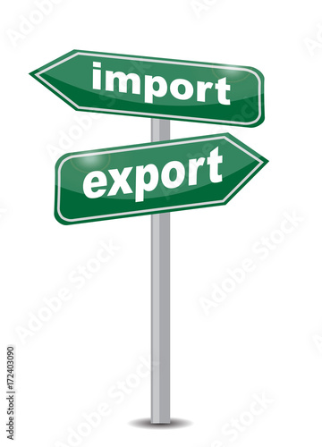 import export street sign illustration design over a white background