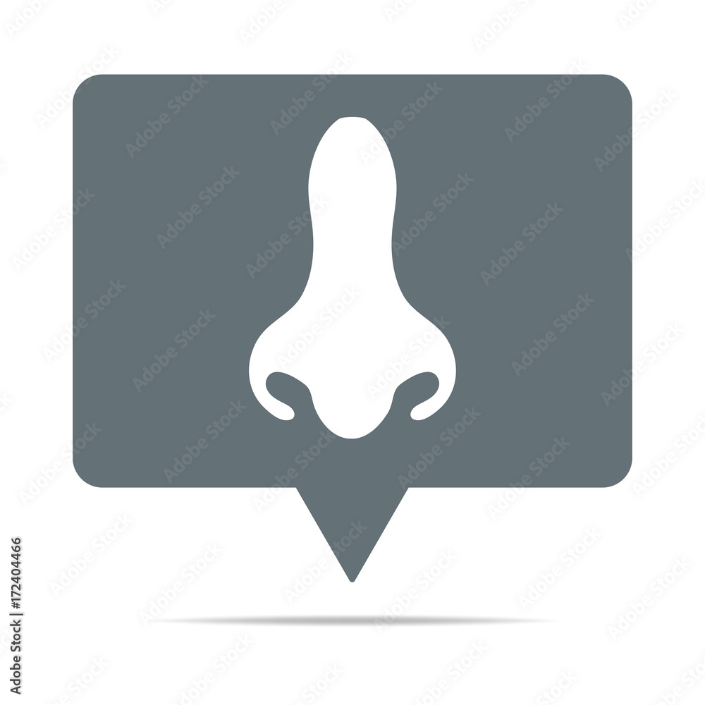 Fototapeta premium Graue Sprechblase mit Nase