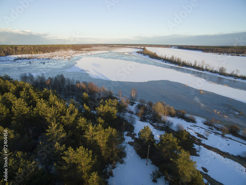 winter river at sunset © sigma1850