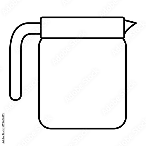 glass jar of coffee with handle monochrome silhouette vector illustration