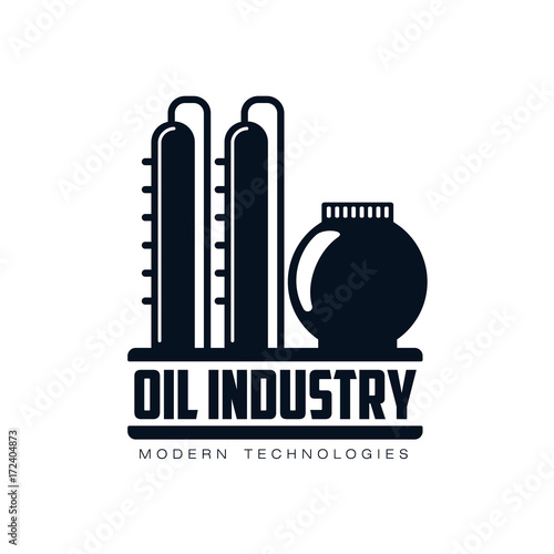 vector oil refinery plant simple flat icon pictogram isolated on a white background. Gas oil fuel, energy power petroleum industry symbol, sign silhouette