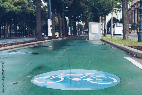 Photography Cycling path in the city, Vienna, Austria