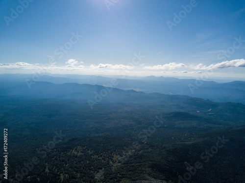 Mountain landscape in the vicinity of Mount Iremel. Aerial view photo