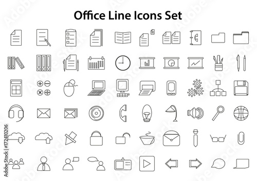 Office Line Icons Set