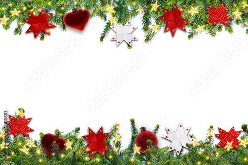 weihnachtsschmuck auf weißem hintergrund photo