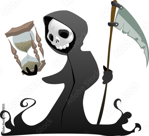 death character with hourglass