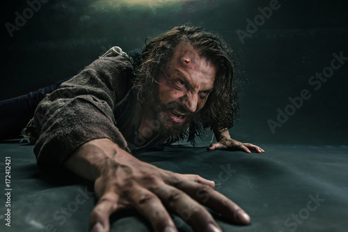 Photography Actor in makeup, a poor man