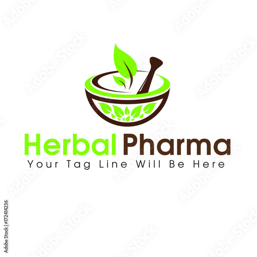 Herbal Logo - Herbal Pharma - Herbal Pharmacy Logo - Herbal Care Logo
