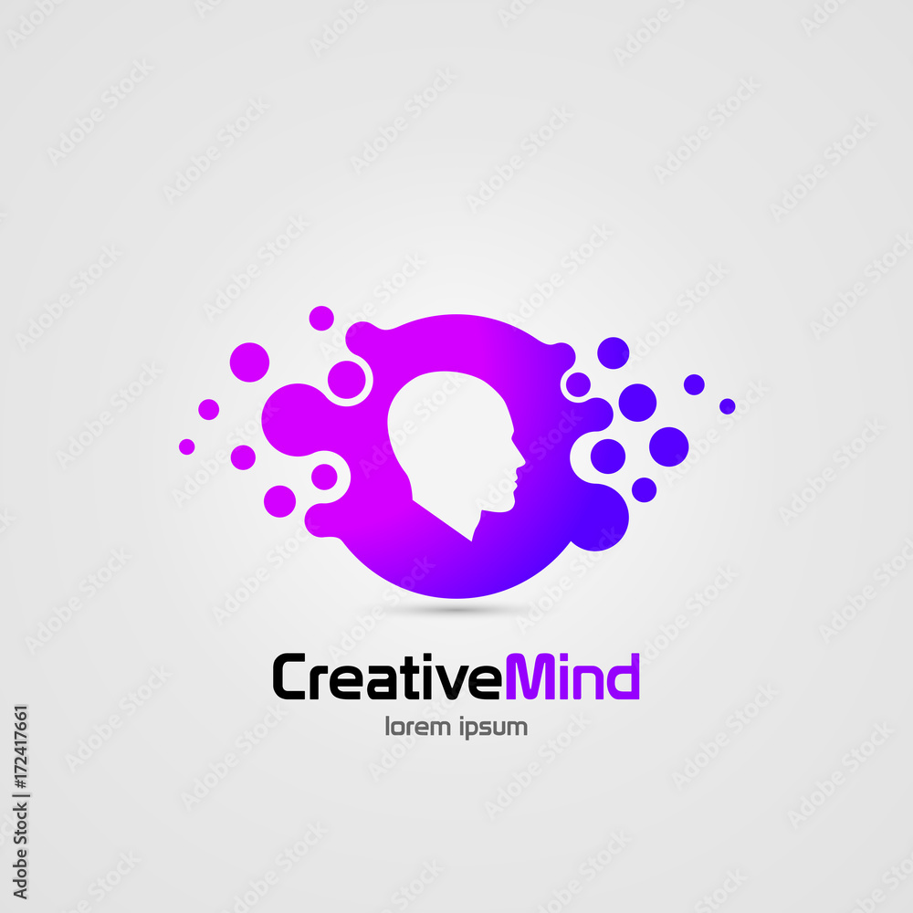 Creative mind. Human brain. Abstract icon. Vector symbol Creative mind. Human brain. Abstract icon. Vector symbol
