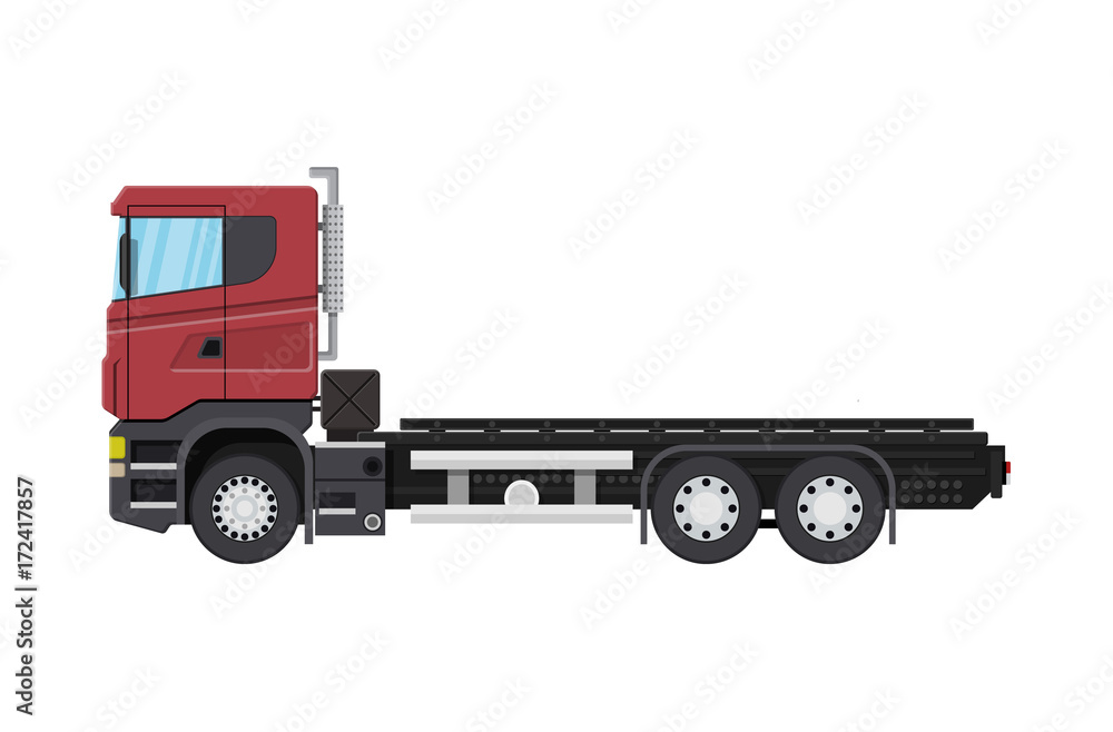 Cargo delivery truck with platform
