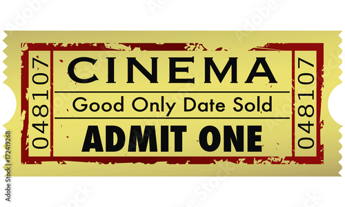 Vintage Grunge Movie Ticket